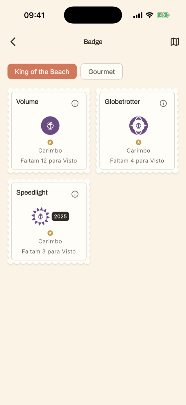 Medalhas desbloqueadas