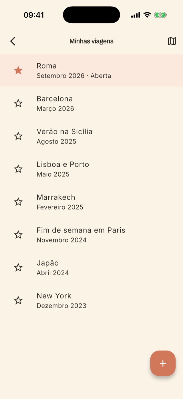 Lista de viagens